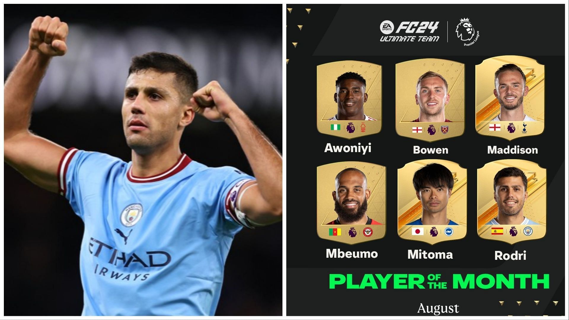 The Premier League POTM nominees for August have been revealed (Images via Getty and EA Sports)