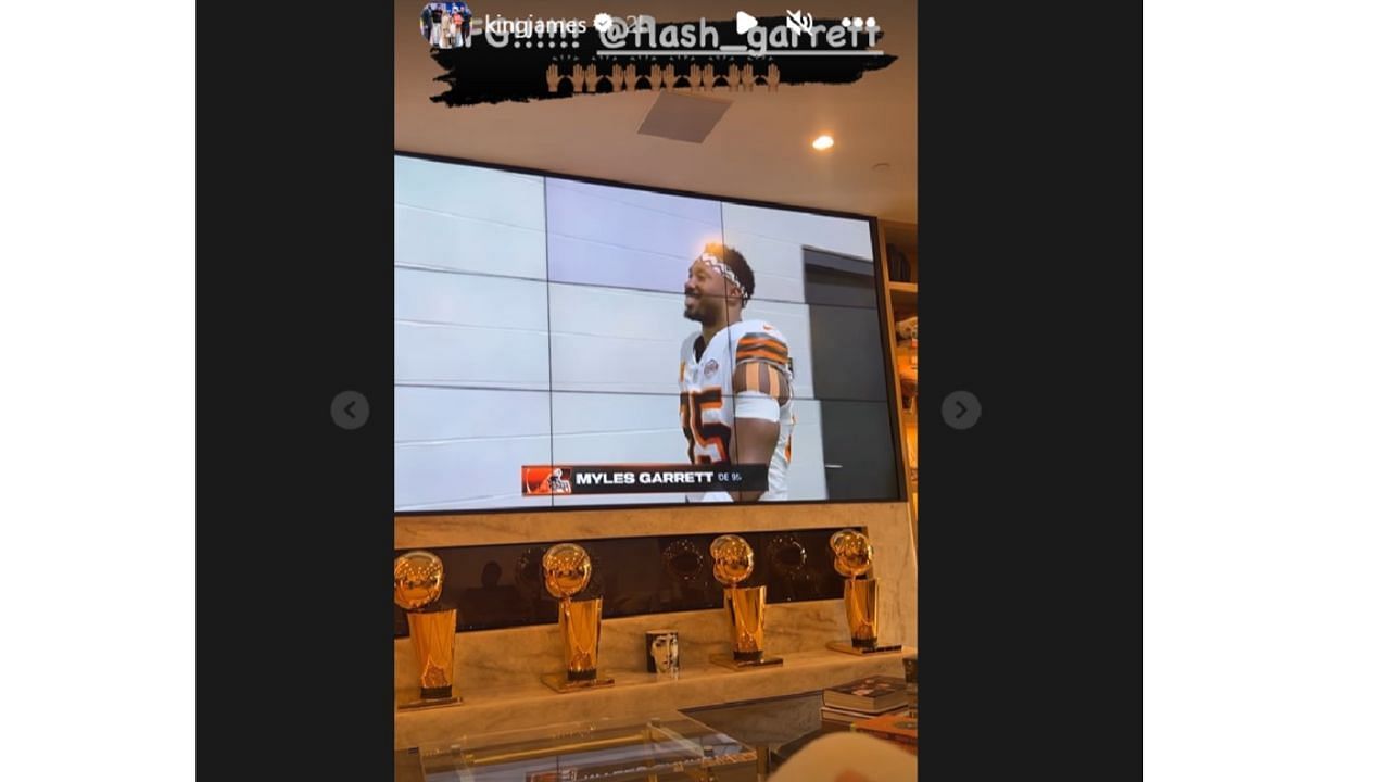 LeBron James is watching Myles Garrett and the Cleveland Browns take on the Pittsburgh Steelers.