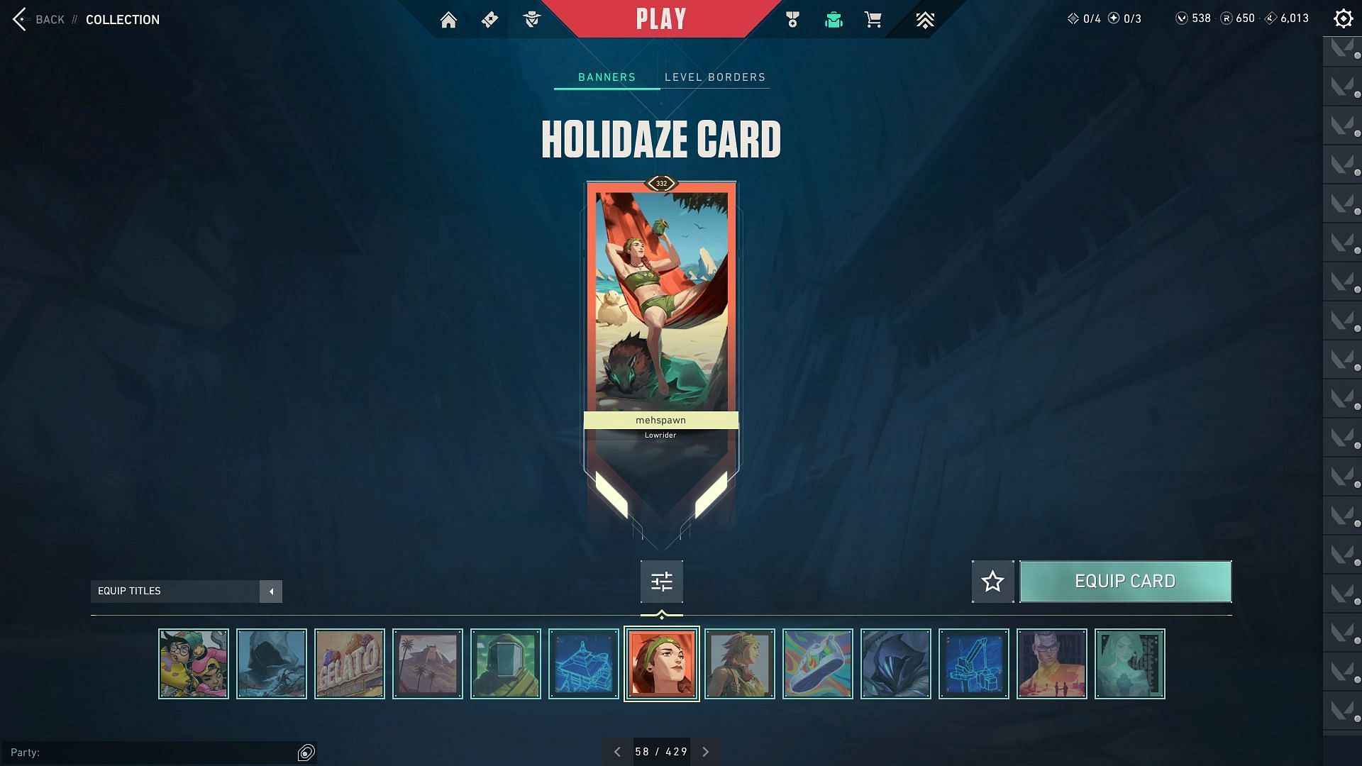 The Holidaze Player Card (Image via Riot Games)