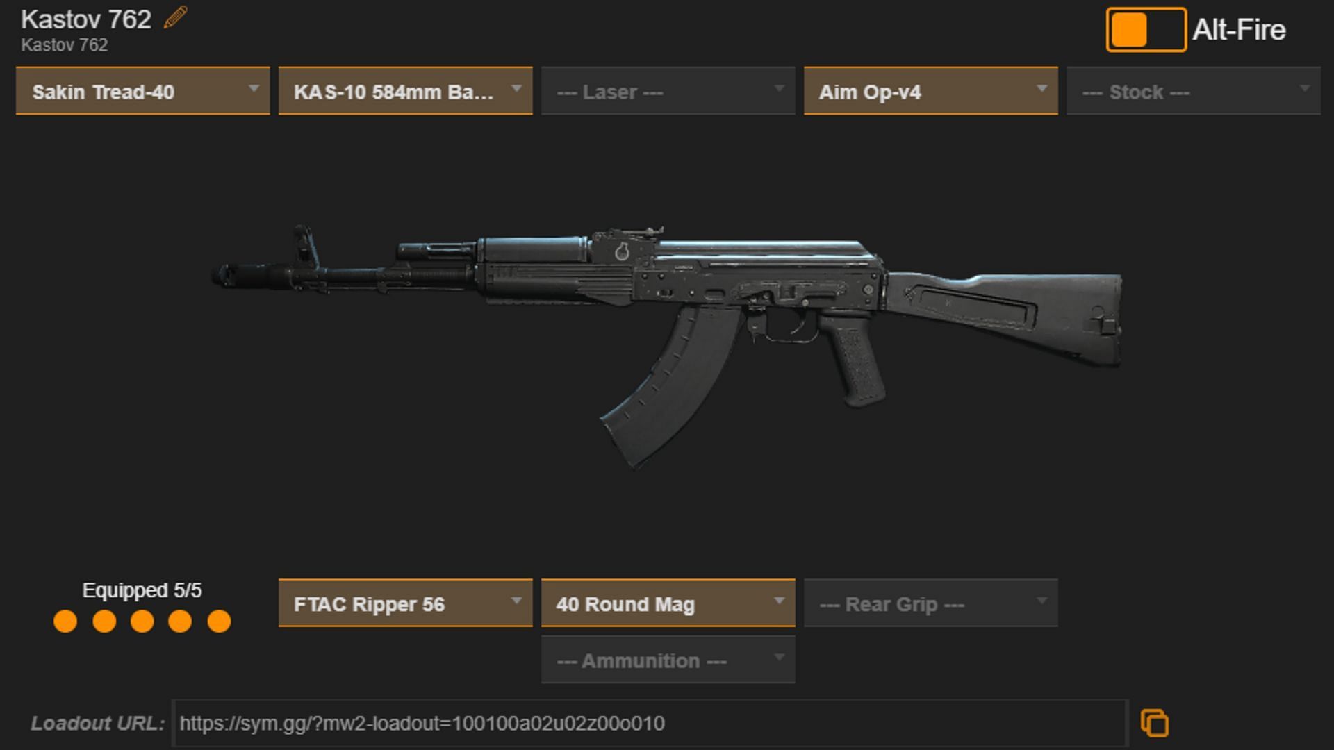 Kastov 762 loadout (Image via sym.gg)