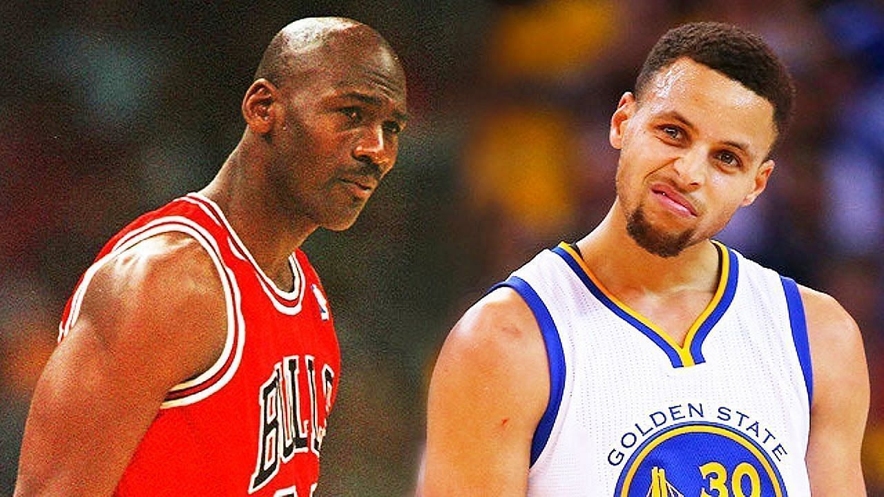 Michael Jordan and Stephen Curry (right)