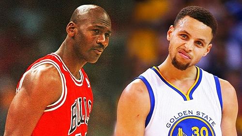 Michael Jordan and Stephen Curry (right)