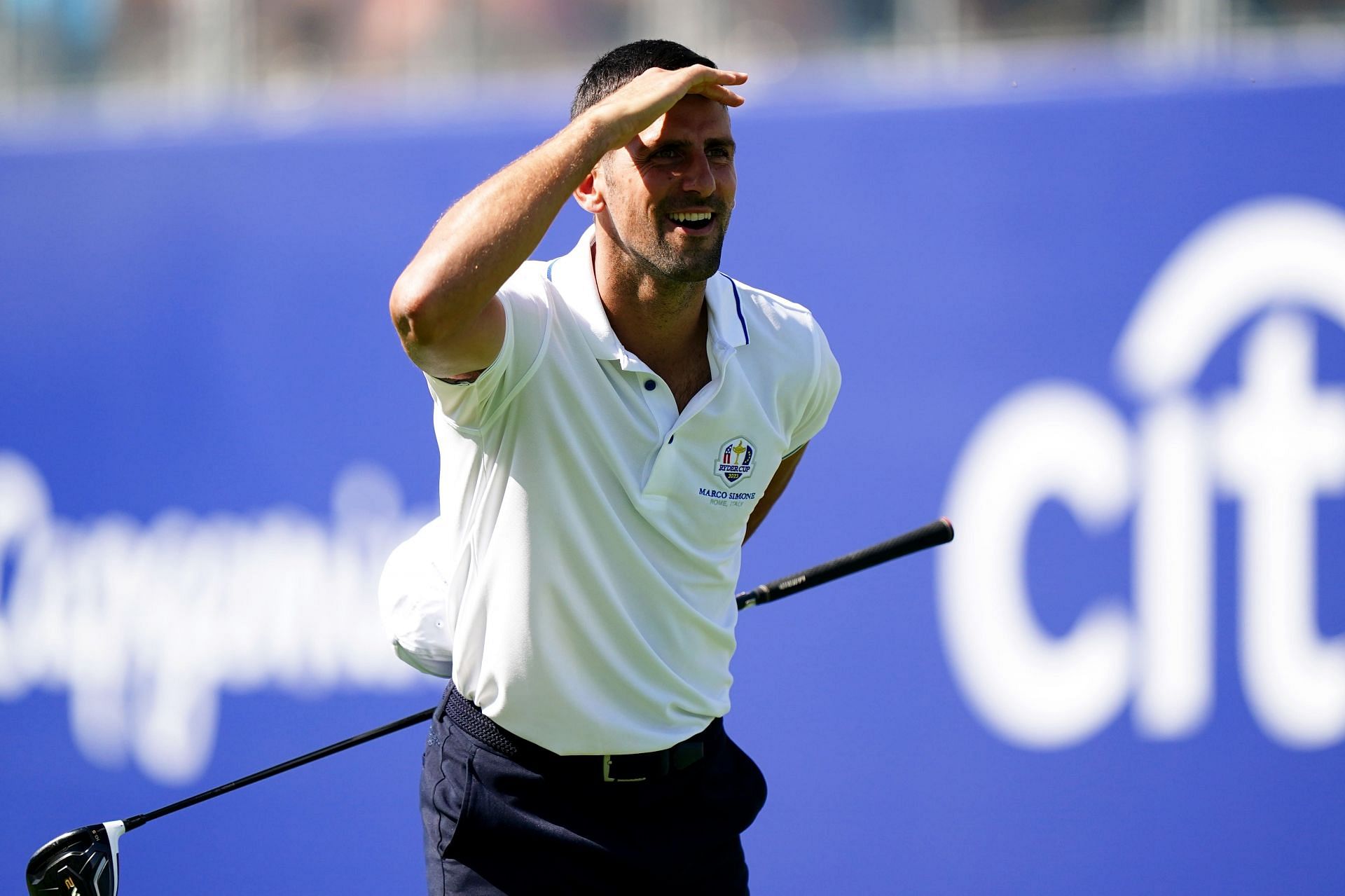 Novak Djokovic looks on during the All-Star game