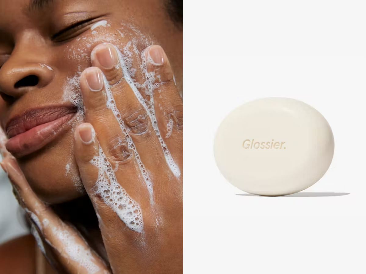 The newly launched Glossier New Milky Jelly Cleansing Bar. (Image via Sportskeeda)