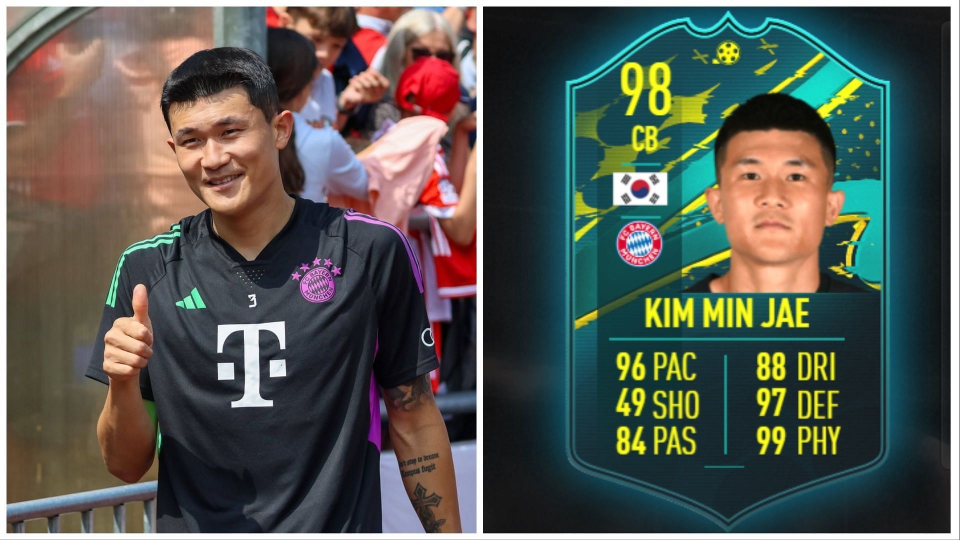 Player Moments Kim Min Jae is now live (Images via Getty and EA Sports)