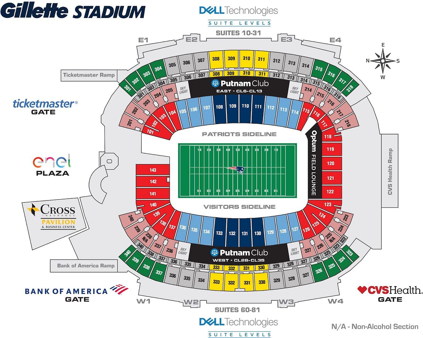 What is the Capacity of Gillette Stadium?