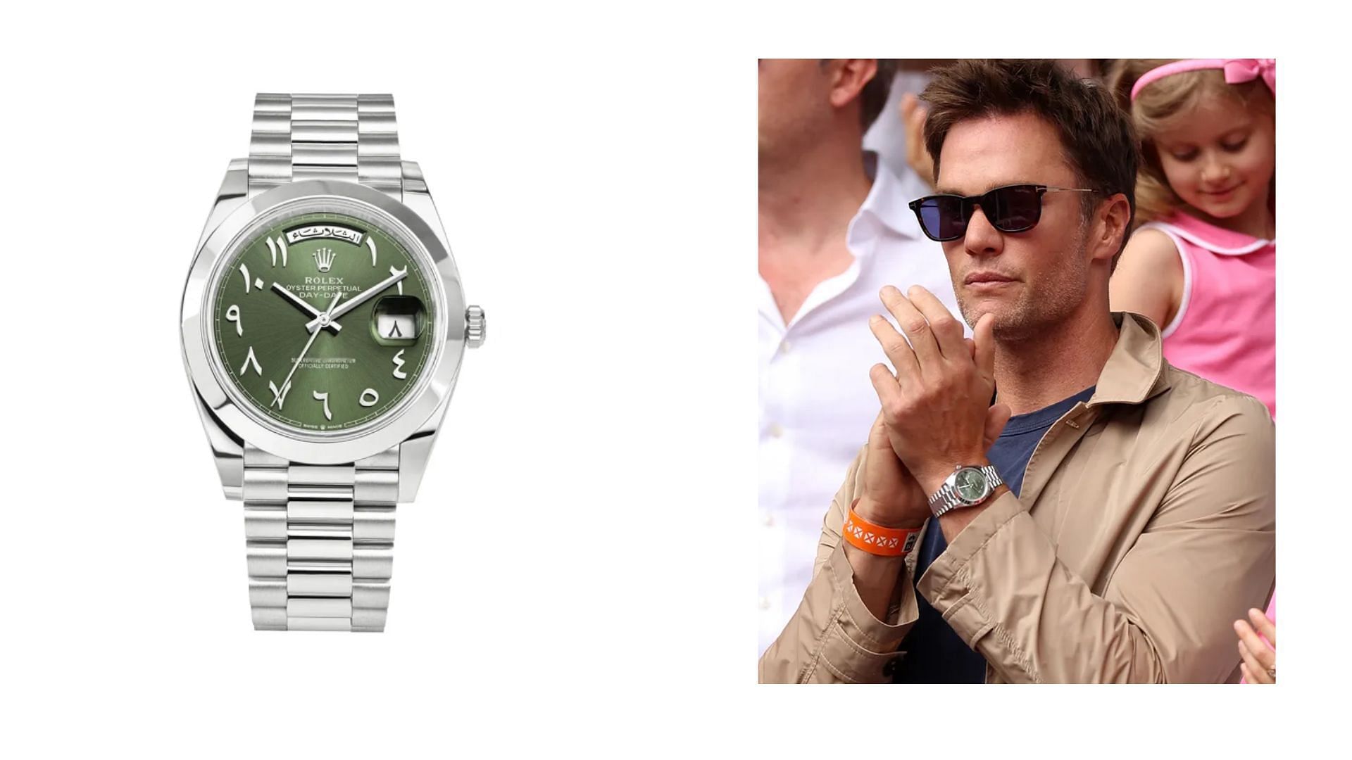Tom Brady sporting a Rolex Day-Date (Image Credit: Getty Images).