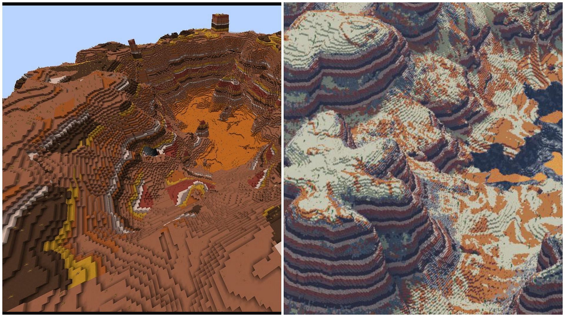 Minecraft Redditor completely transforms Badlands biome (Image via Sportskeeda)
