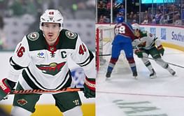 WATCH: Daemon Hunt takes massive elbow to the face in Wild vs Avs preseason game