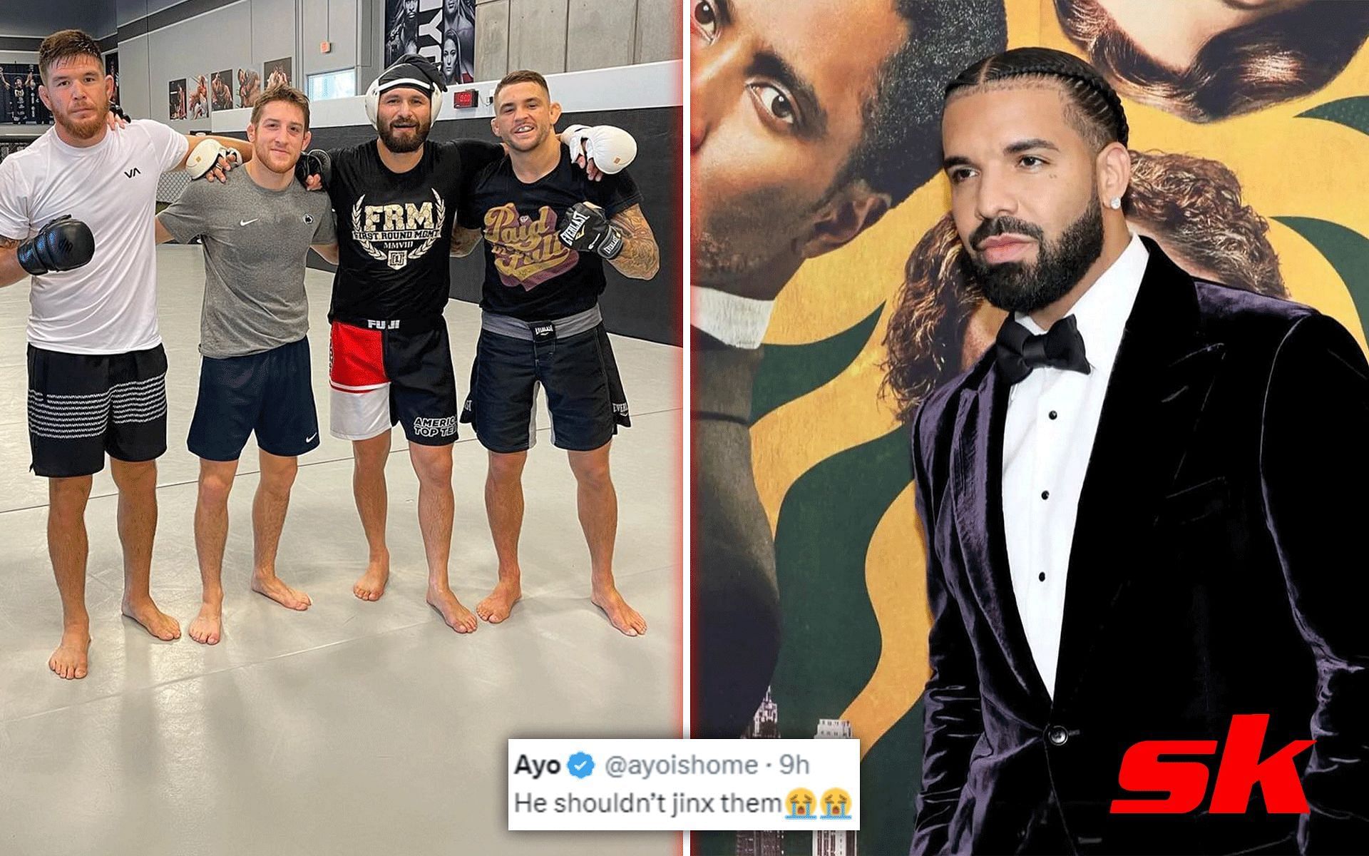 A few American Top Team (ATT) members at the gym (Left); Drake (Right) [*Image courtesy: @americantopteam and @champagnepapi Instagram]