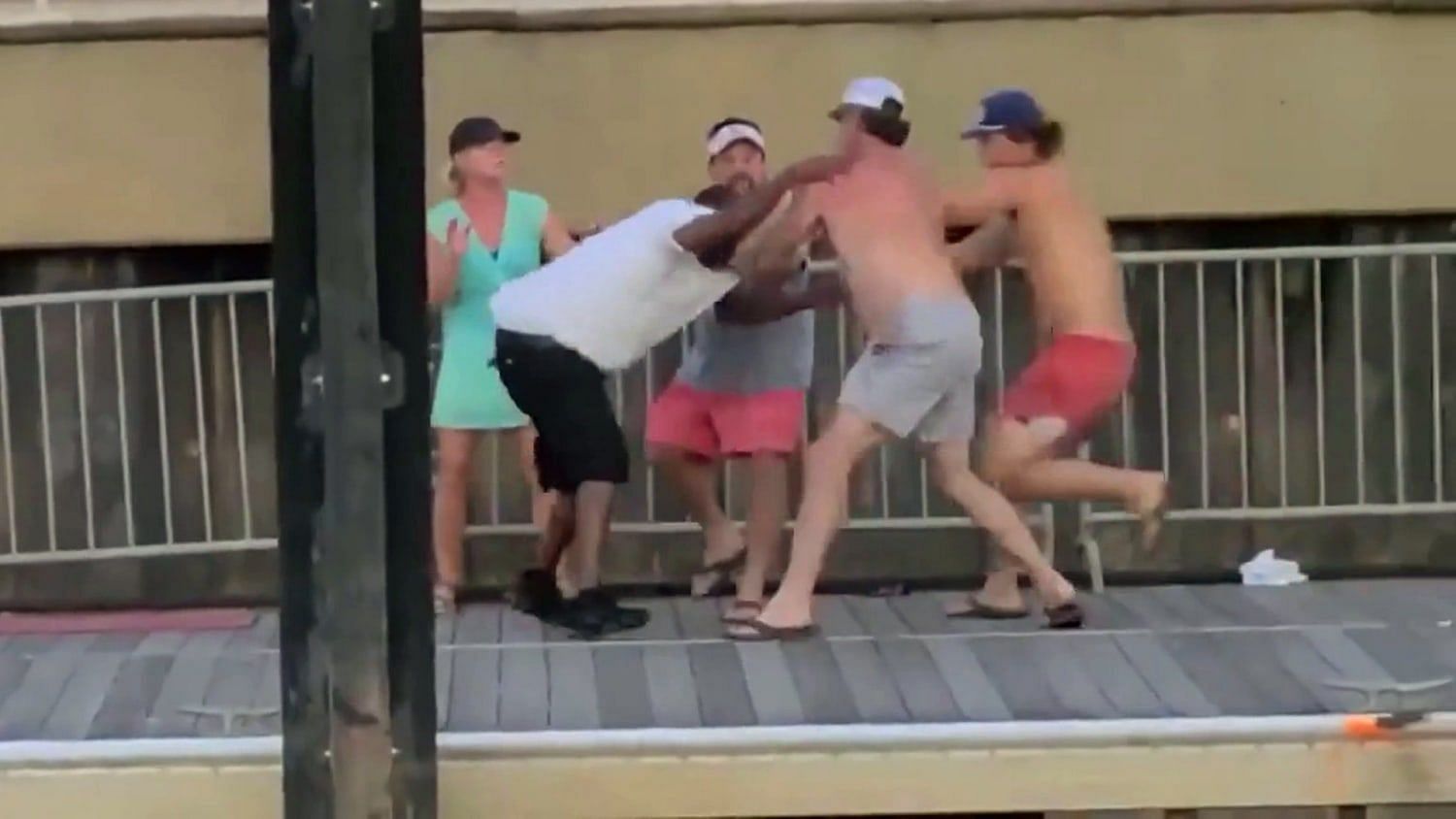 Dock worker attacked in Riverfront Park brawl speaks out and claims he was &quot;shocked&quot; as the men attacked him. (Image via Twitter)