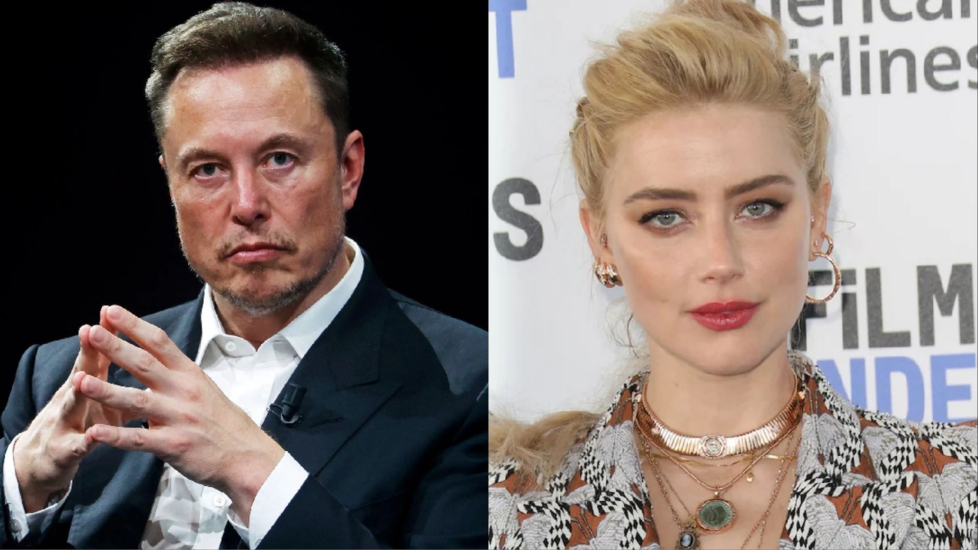Elon Musk and Amber Heard. (Photos via Getty Images)