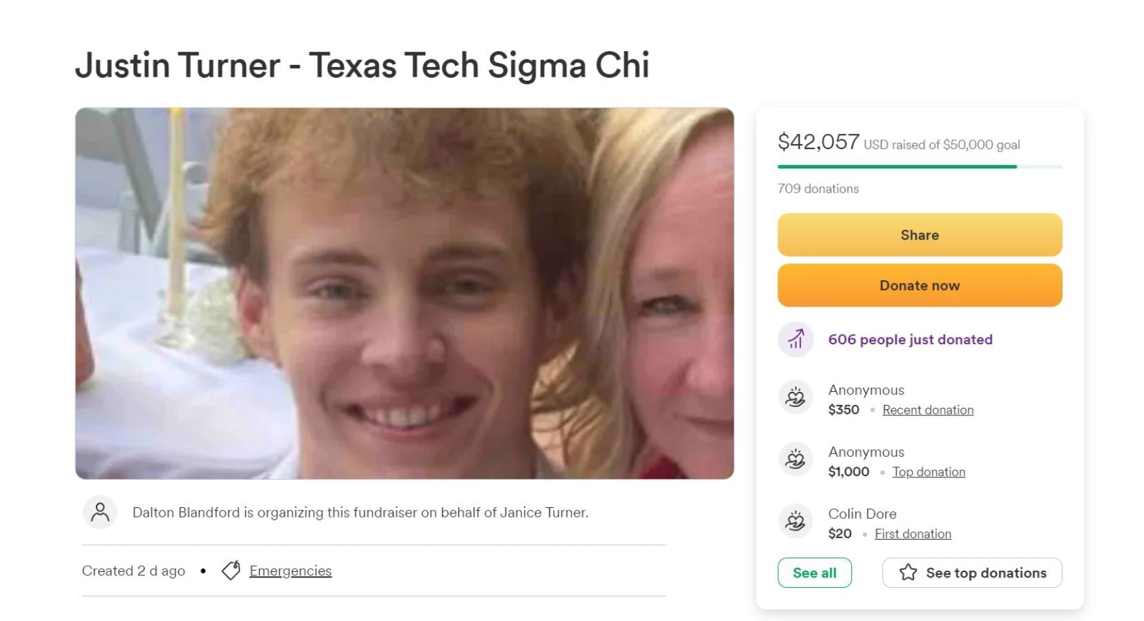 Fundraiser for Janice Turner by Dalton Blandford : Justin Turner - Texas  Tech Sigma Chi