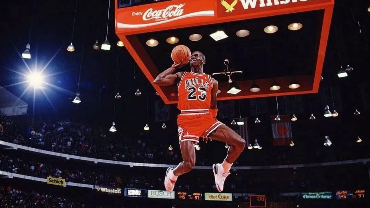 Michael Jordan at the 1988 Slam Dunk Contest. (Photo: michael_jordann_/Instagram)
