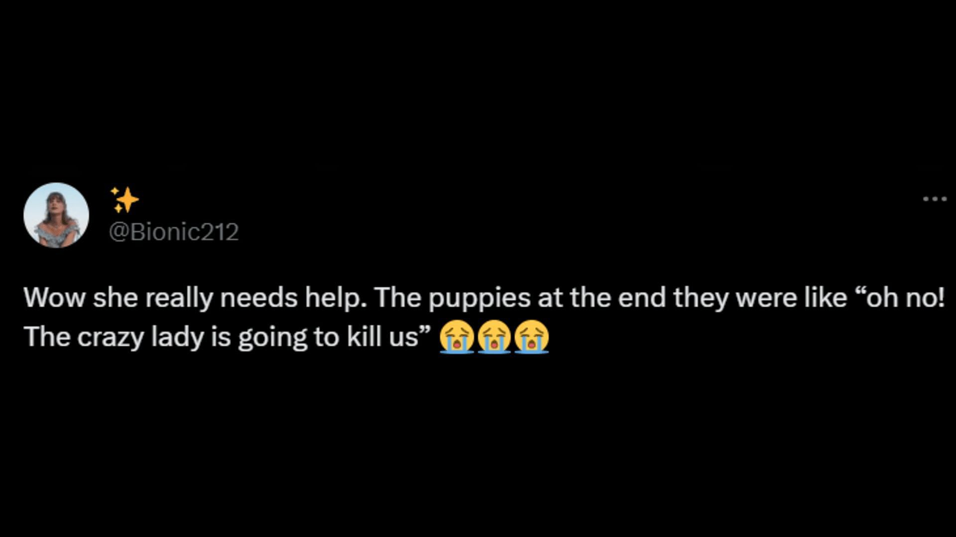 A netizen points out that the puppies of Spears were also scared for their lives and that the singer needed some help. (Image via X/Bionic212)