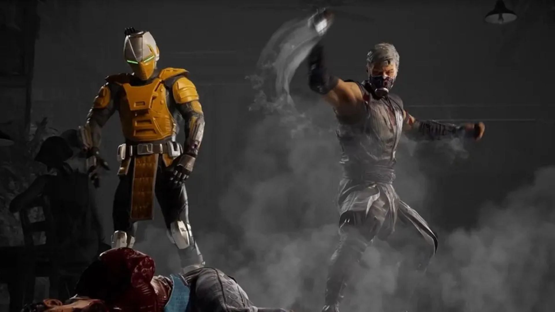 Cyrax and Smoke in Mortal Kombat 1. (Image via NetherRealm Studios)