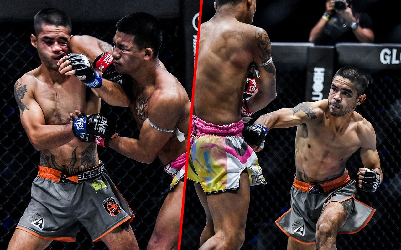 Danial Williams (left) and Williams fighting Rodtang (right) | Image credit: ONE Championship