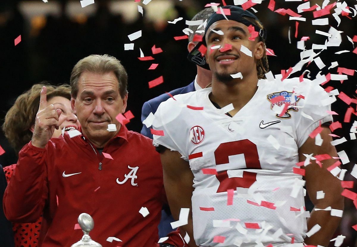 Jalen Hurts and Nick Saban