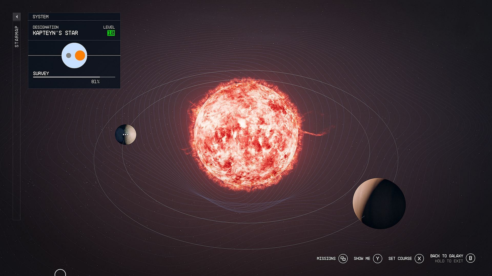 You can approach Planet Reach using Kapteyn&#039;s Star as a reference point (Image via Bethesda)