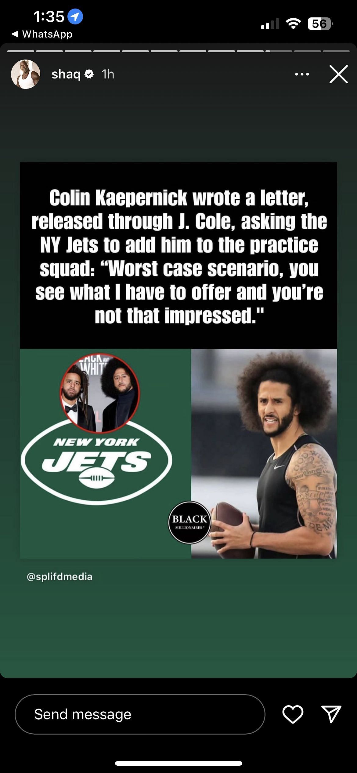 J. Cole Shares Colin Kaepernick's NY Jets Letter For Shot On Roster –