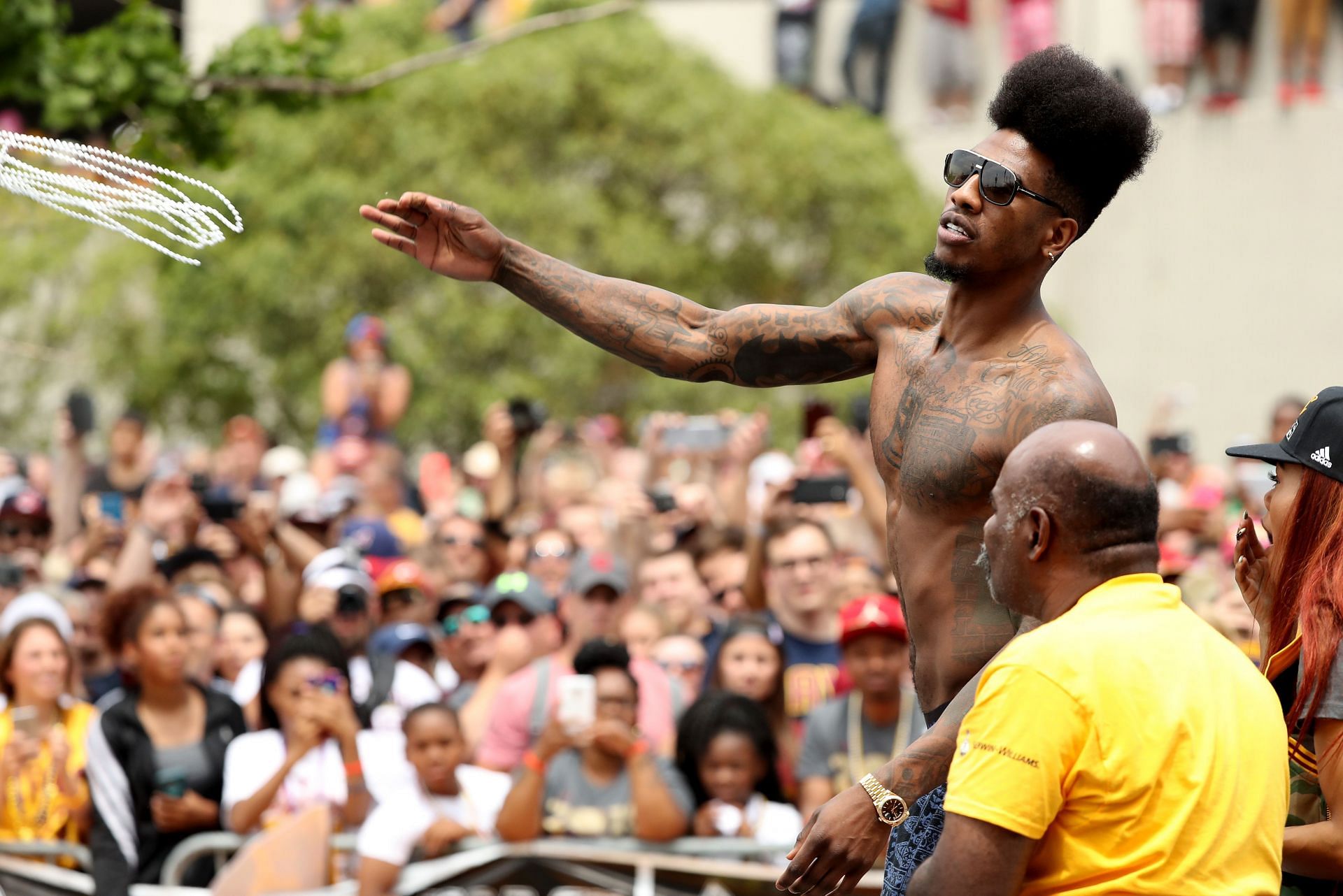 Iman Shumpert at the Cleveland Cavaliers Victory Parade And Rally