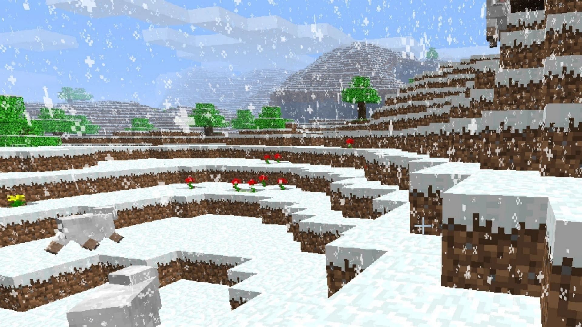 Winter mode was essentially the first biome in Minecraft (Image via Mojang)