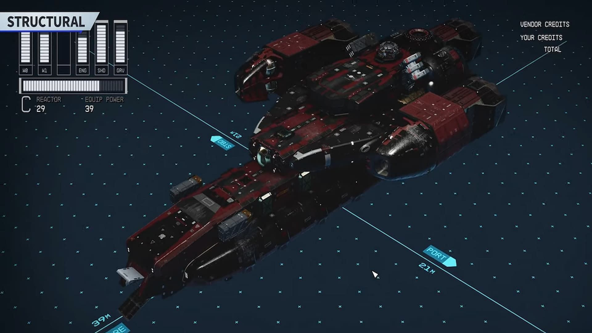 A deep red Starfield ship for those who want something elegant (Image via Bethesda)