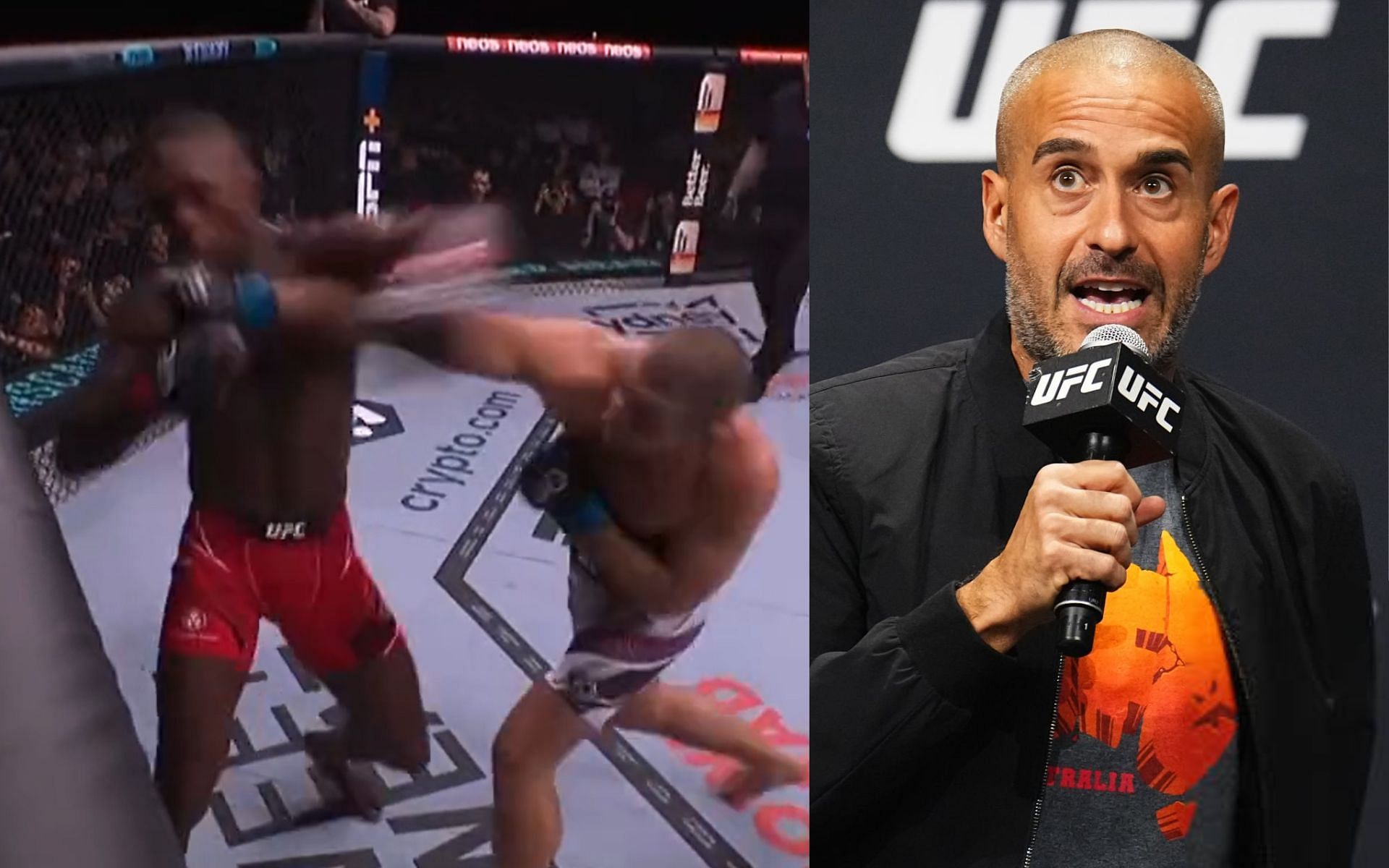 Jon Anik says he almost passed out when Israel Adesanya was dropped by Sean Strickland at UFC 293