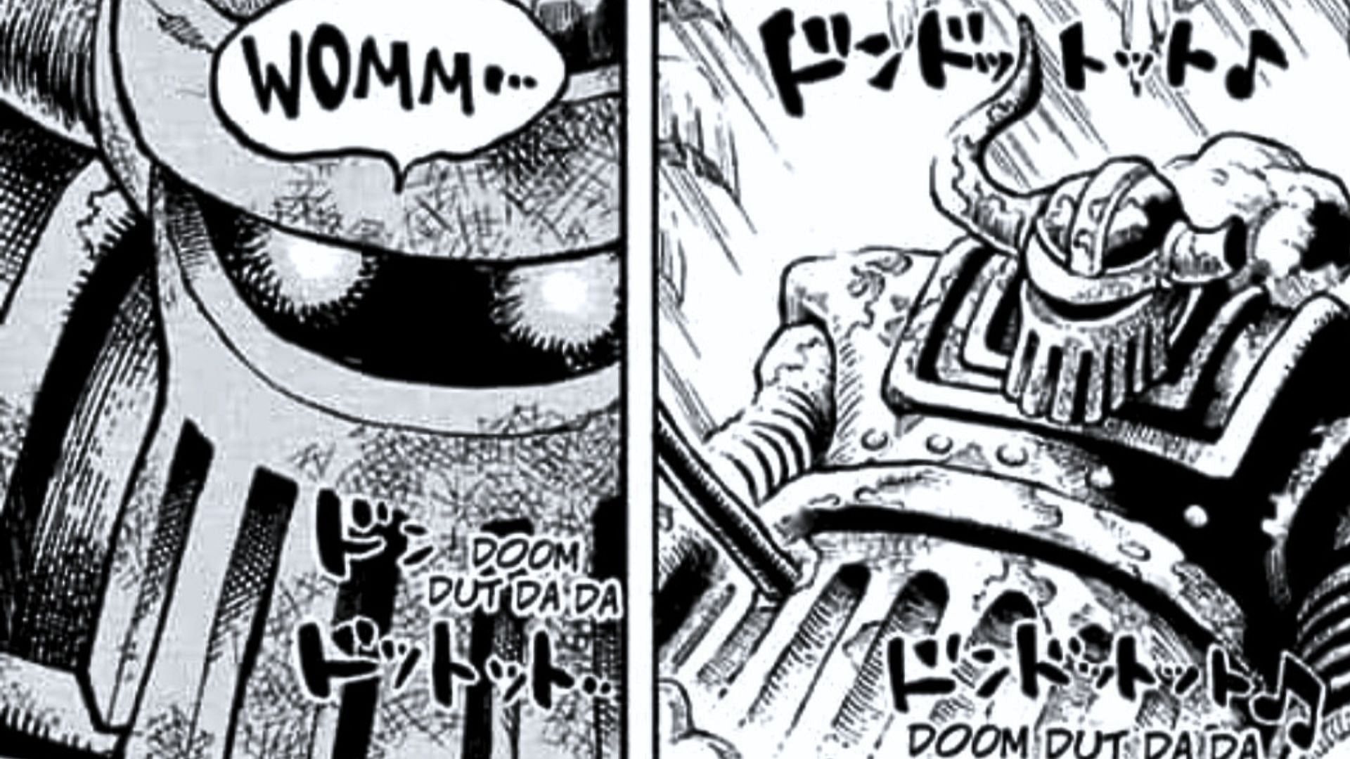 The ancient robot awakening in One Piece chapter 1092 (Image via Shueisha/Oda)