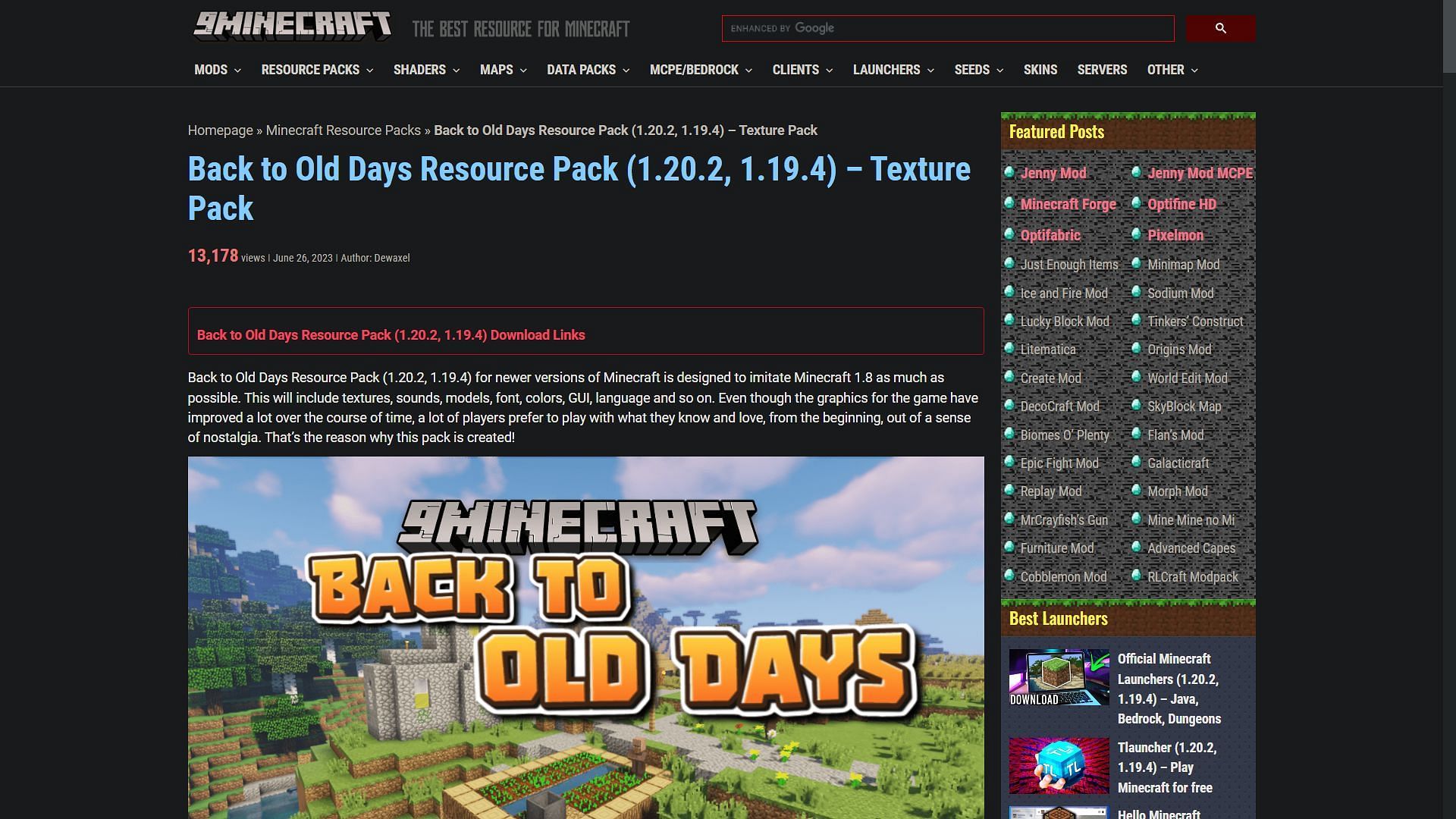 Back to Old Days Resource Pack adds old Minecraft textures from the 1.8 version (Image via Sportskeeda)