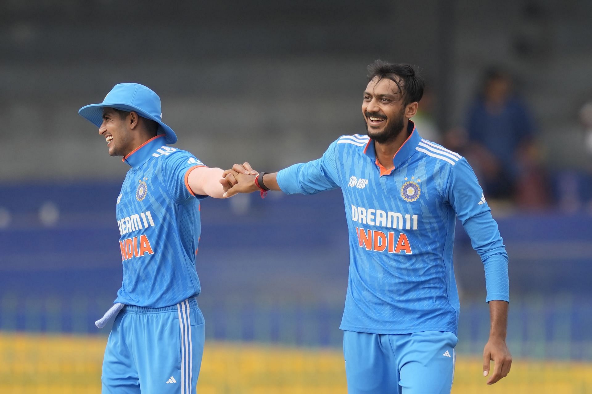 Axar Patel (right) during the Asia Cup (Pic: AP)