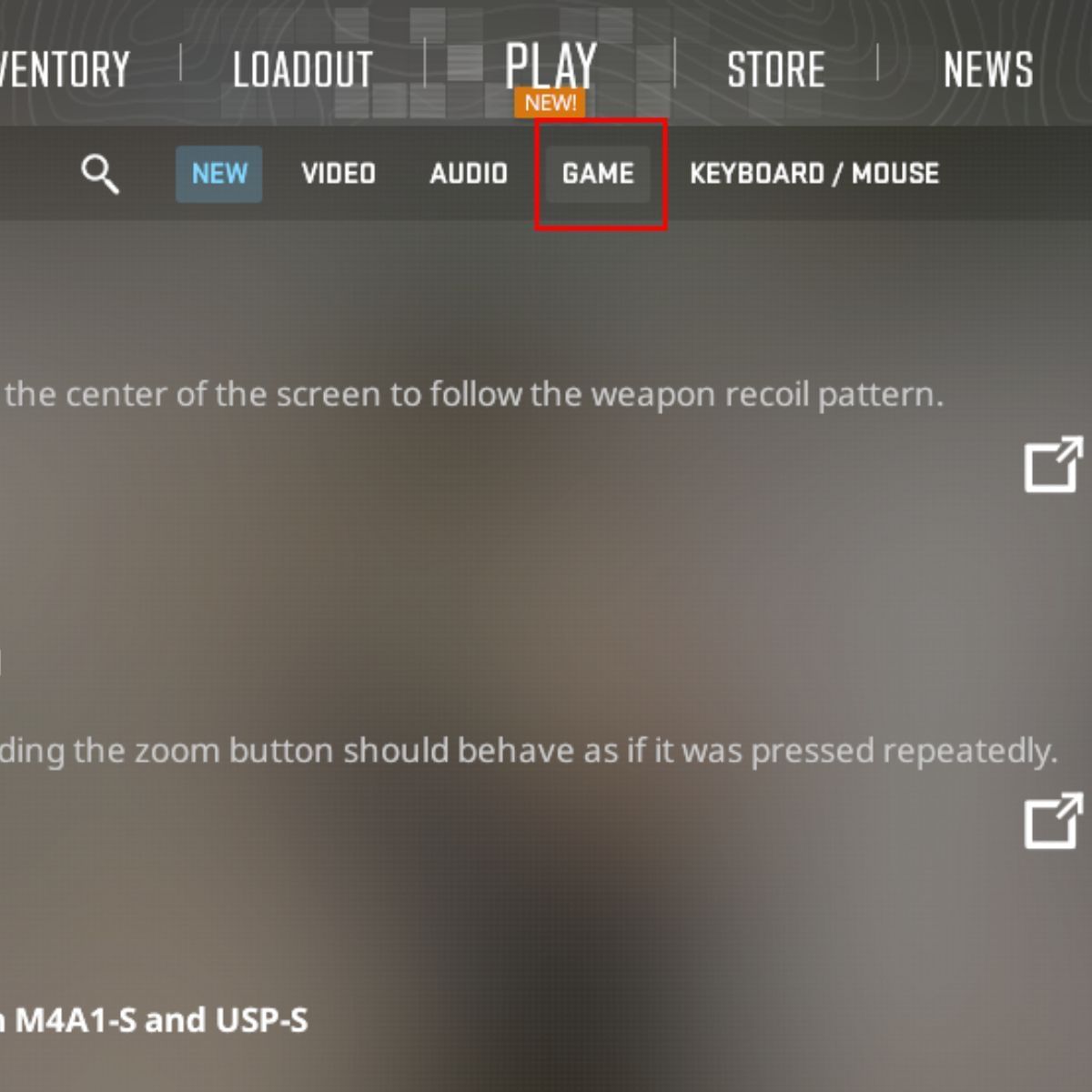 Game menu position (Image via Valve)