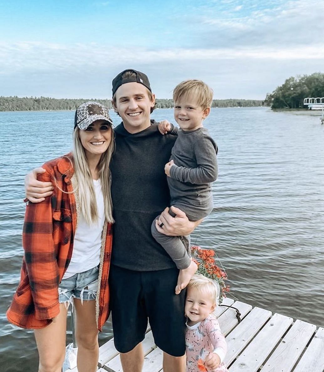 Josh with his wife and children