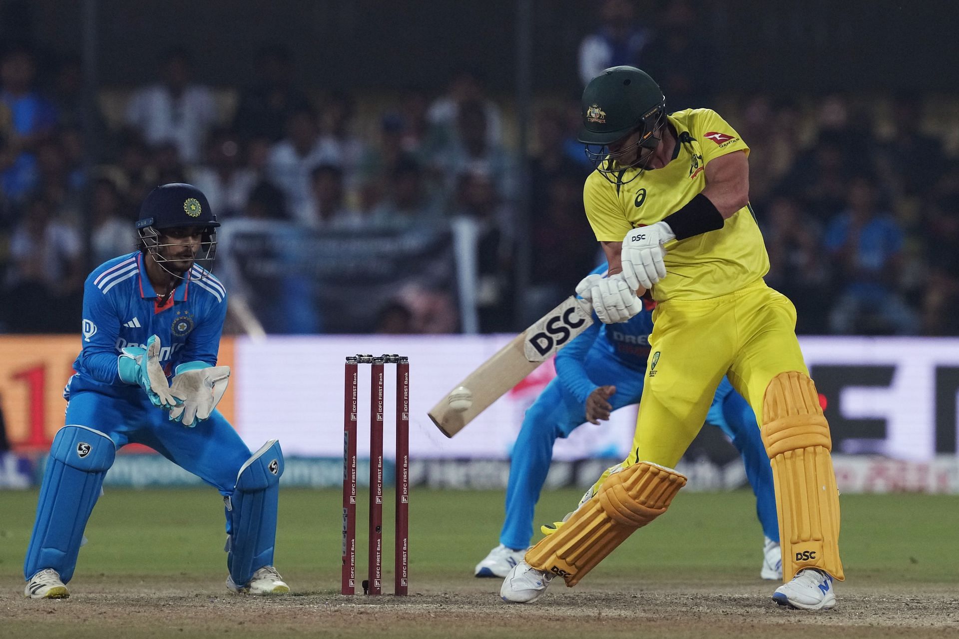 Australia's Sean Abbott scored a fighting fifty in Indore. (Pic: AP)