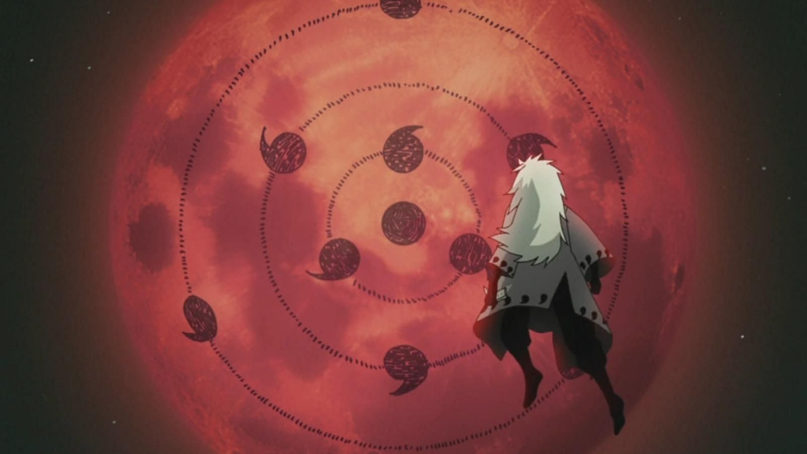 Madara Uchiha utilizing Infinite Tsukuyomi in &#039;Naruto Shippuden&#039; (Image via Studio Pierrot)