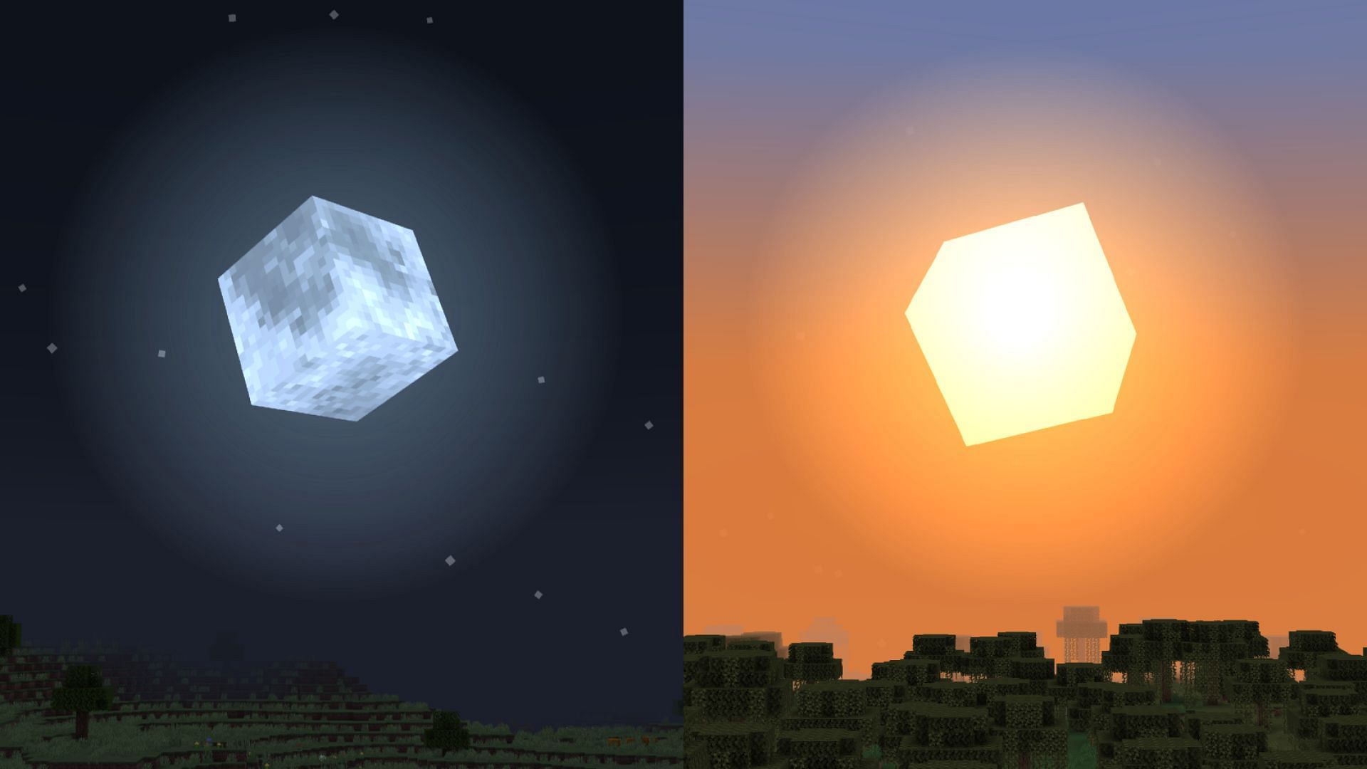 Cubic Sun &amp; Moon is a brilliant texture pack for Minecraft (Image via Modrinth)
