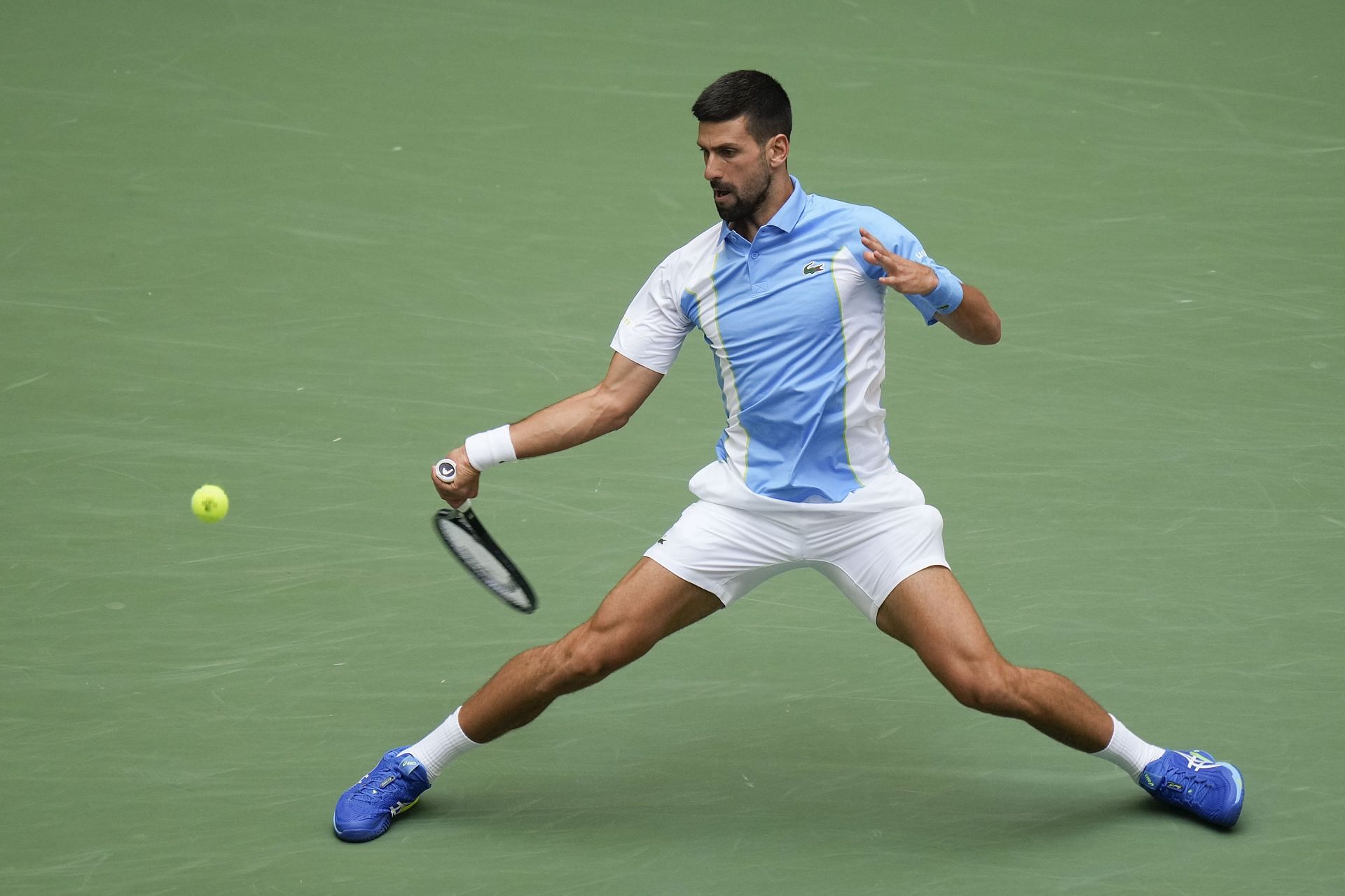 Novak Djokovic in action at the 2023 US Open.