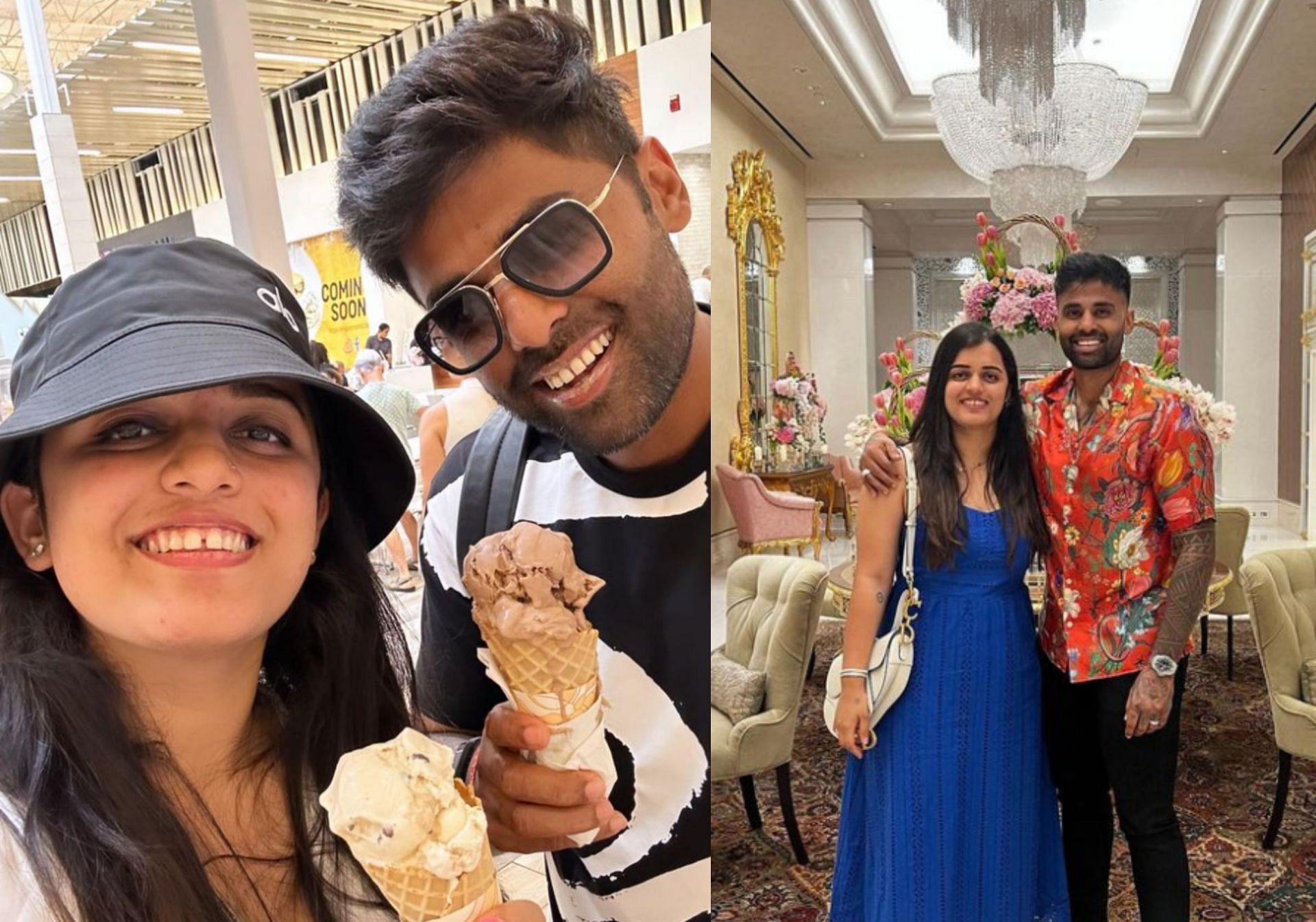 Suryakumar Yadav with his wife Devisha Shetty.