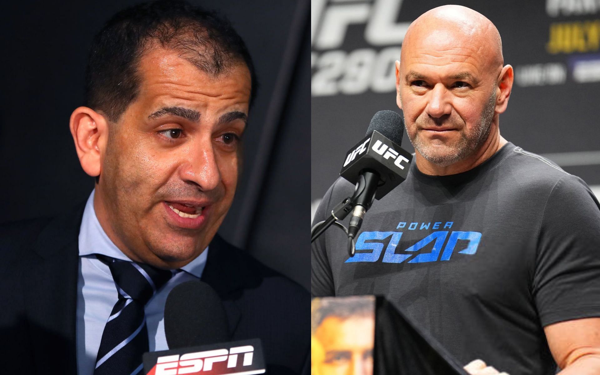 Stephen Espinoza (left) and Dana White (right) [Images Courtesy: @GettyImages]