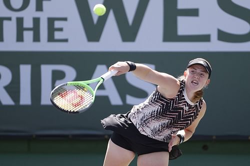 Jelena Ostapenko in action.