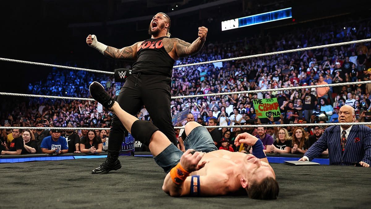 Solo Sikoa and Jimmy Uso destroyed John Cena on SmackDown