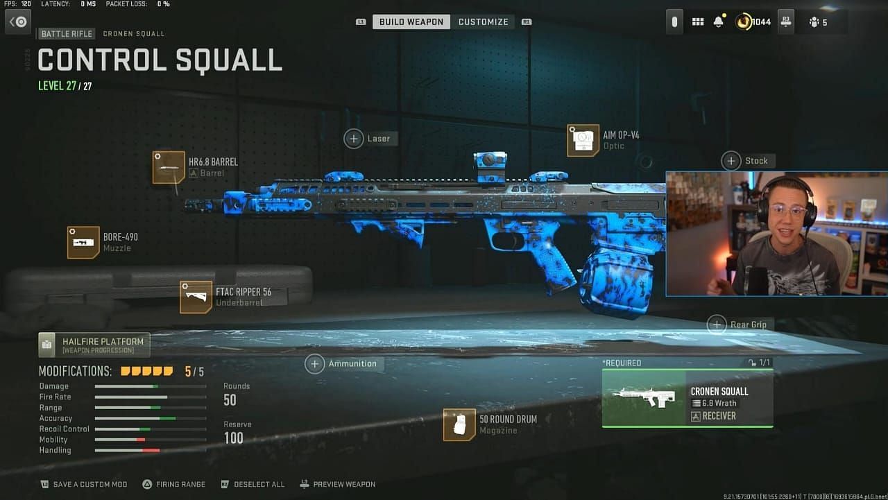 Cronen Squall TTK loadout in Warzone 2 (Image via Activision and YouTube/WhosImmortal)