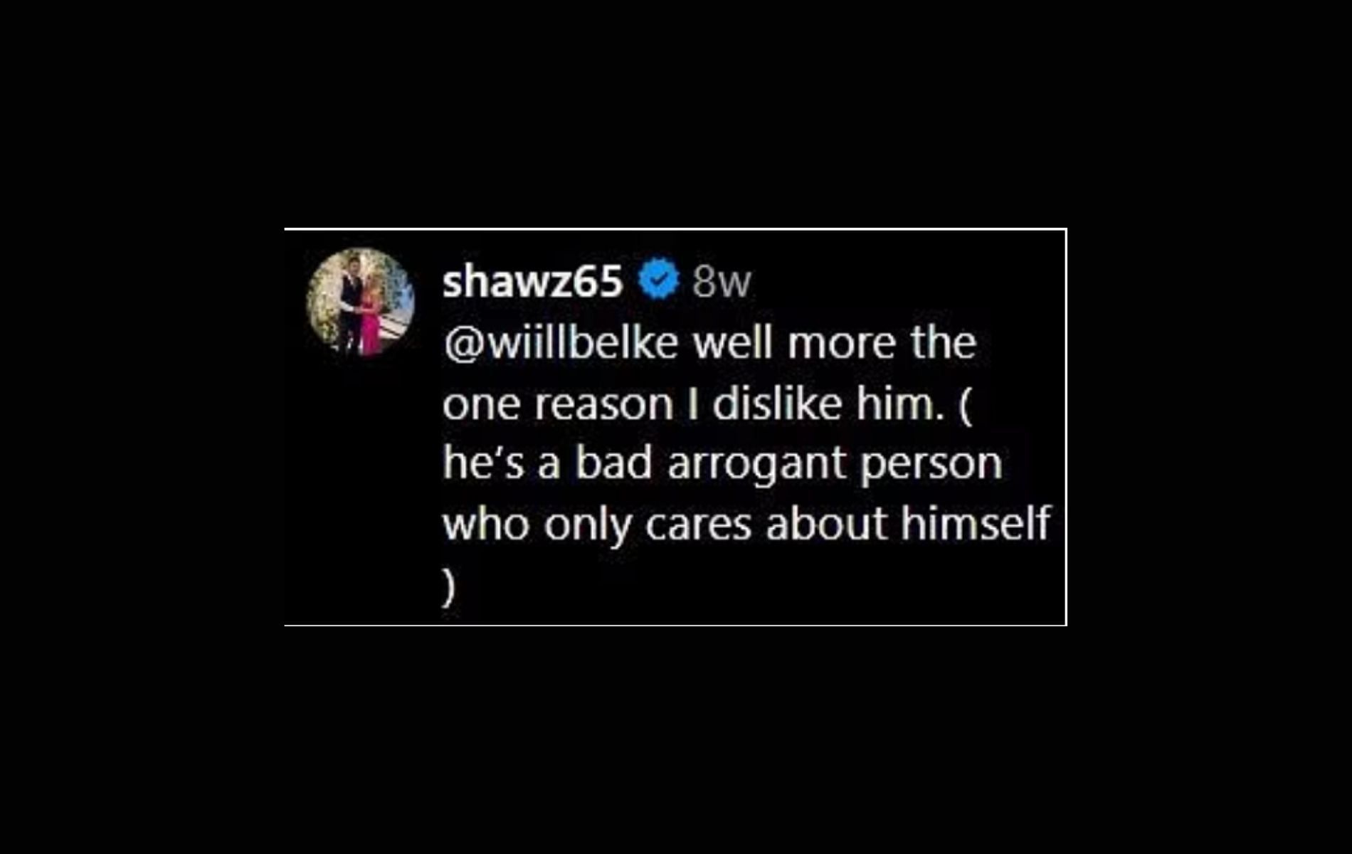 Andrew Shaw&#039;s reply to fan&#039;s comment