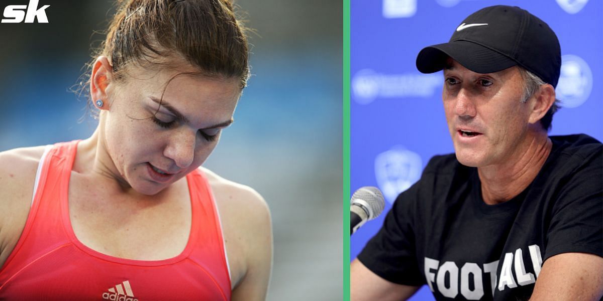 Simona Halep (L) and Darren Cahill (R)