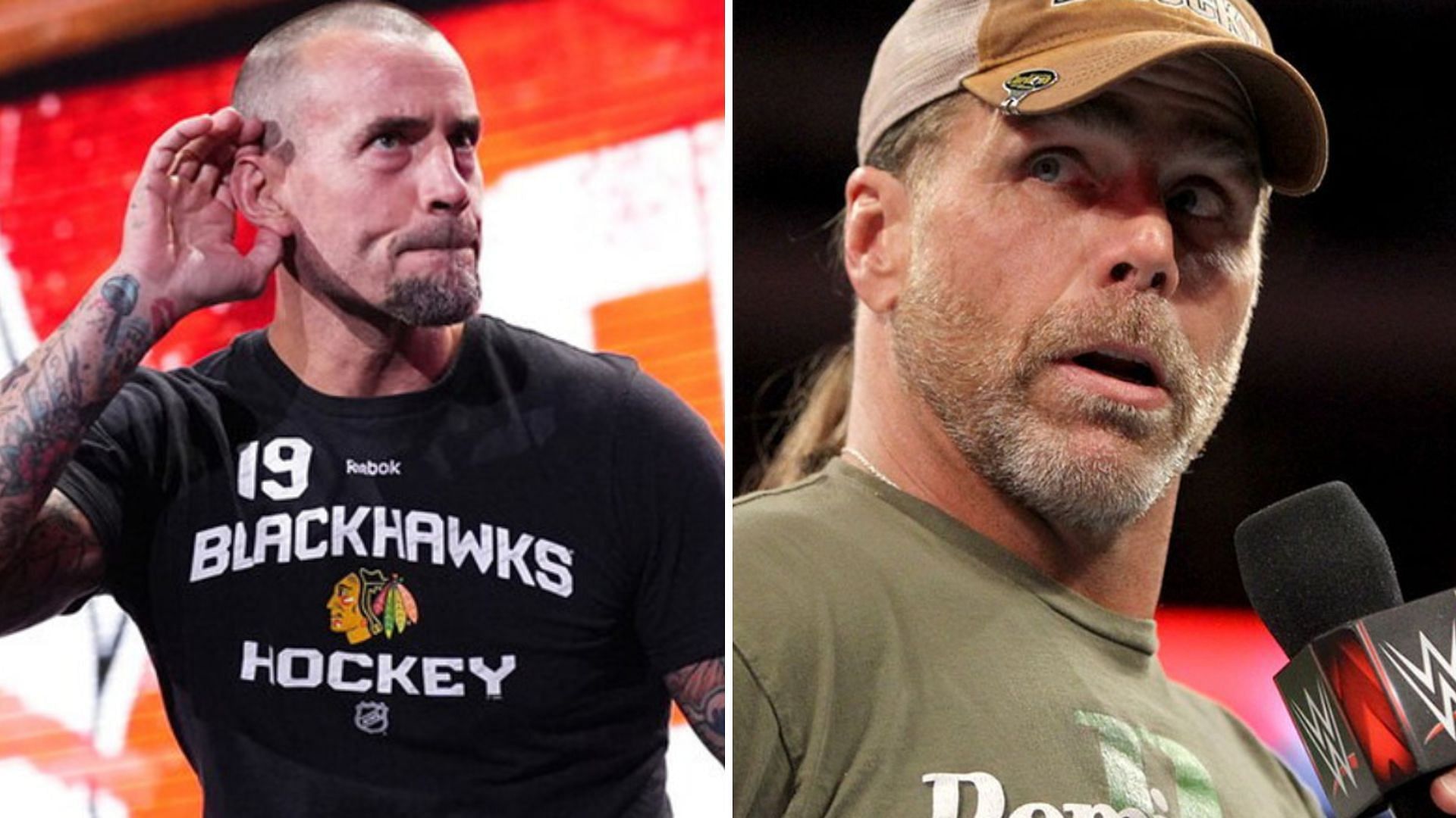 CM Punk (left) and WWE Hall of Famer Shawn Michaels (right)