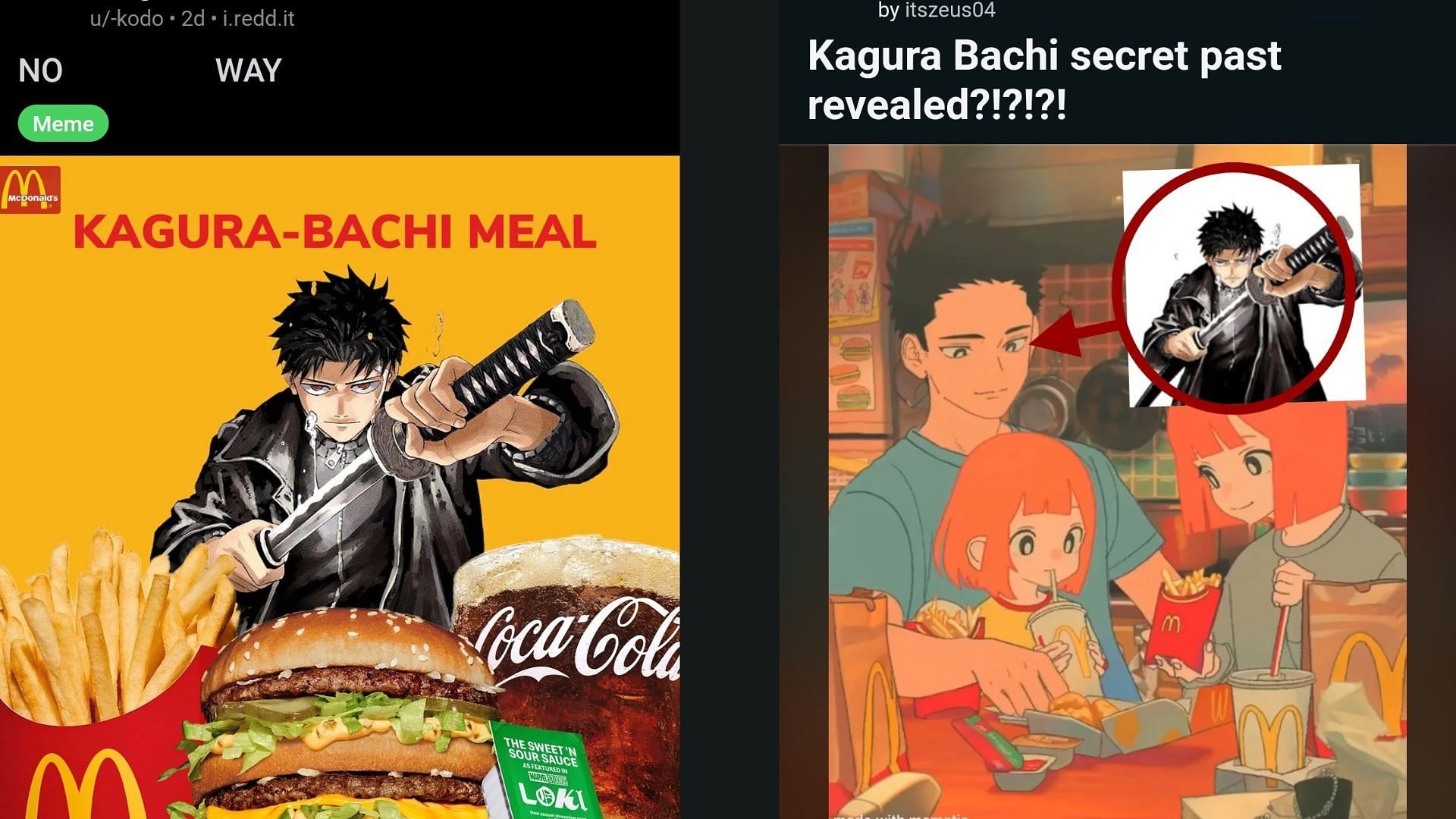 Reddit users u/-kodo and u/itszeus04 sharing Chihiro McDonald&#039;s memes (Images via Reddit)