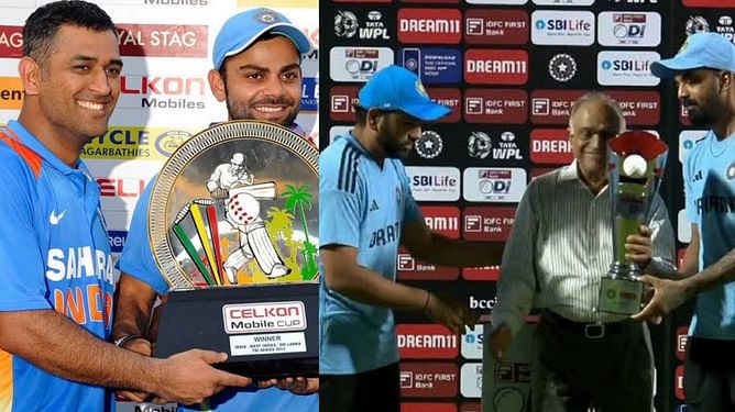 3 times a captain won hearts for calling his teammate to receive the trophy ft. MS Dhoni