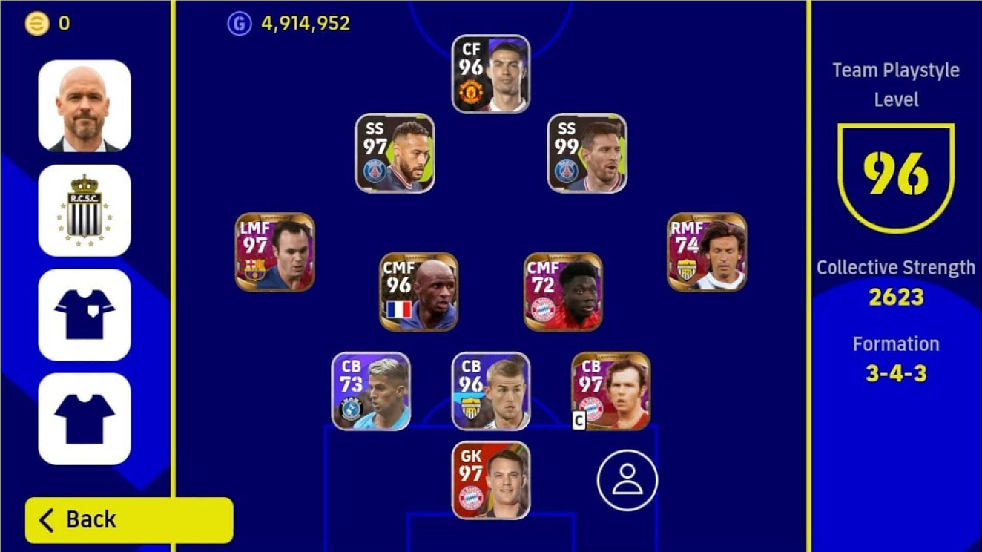 Use 3-4-3 to create more chances in the match (Image via Konami)