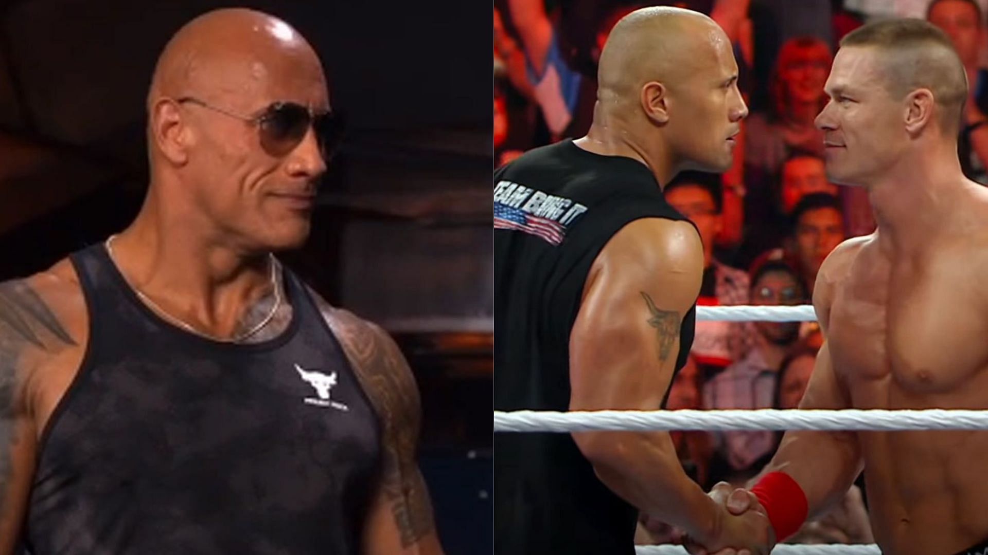 The Rock crossed paths with John Cena on SmackDown