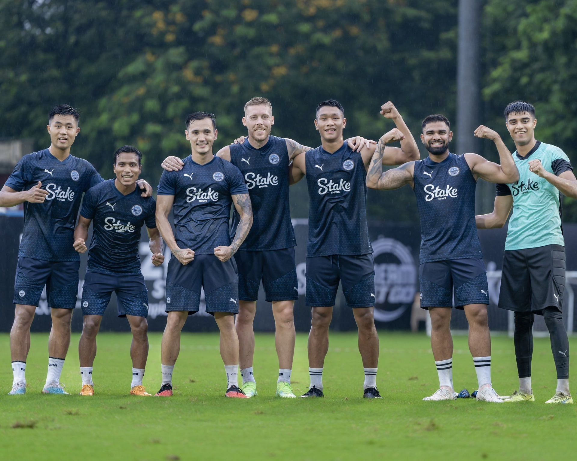 Mumbai City FC players training ahead of the AFC Champions League clash against FC Nassija.